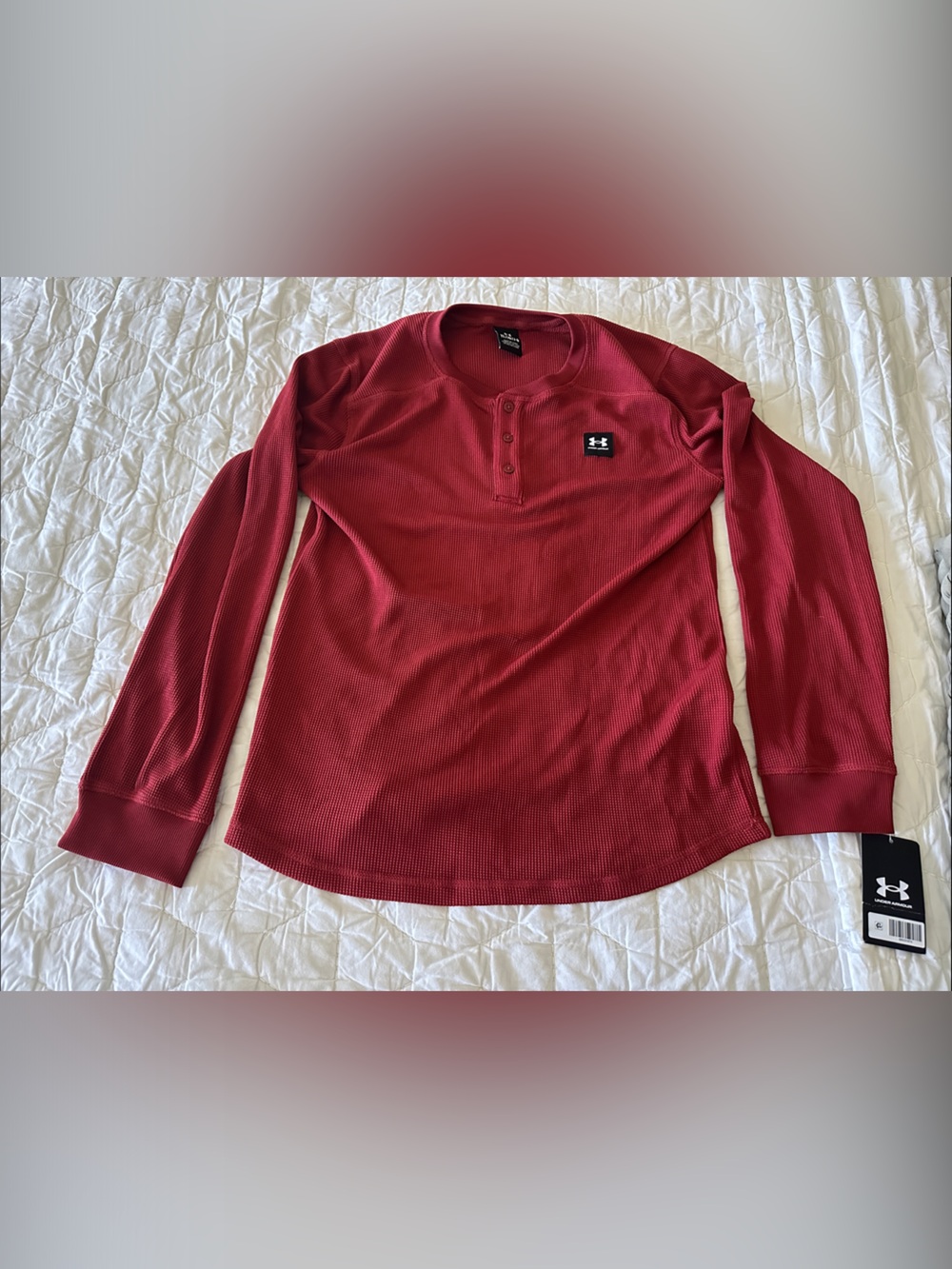 Under Armour Boy’s Crimson Waffle Knit Henley Sweater